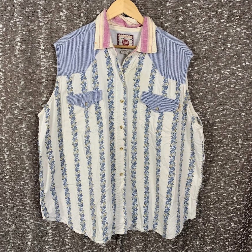 Vintage Forelli Floral Button Up Vest Cottagecore Western Women's 22/24